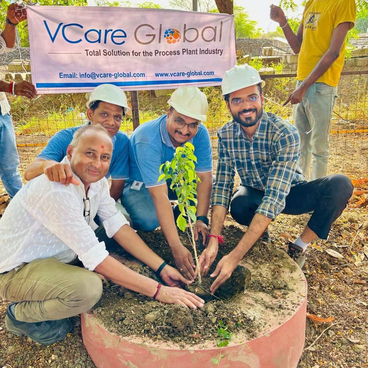 Office employees participating in a yoga session