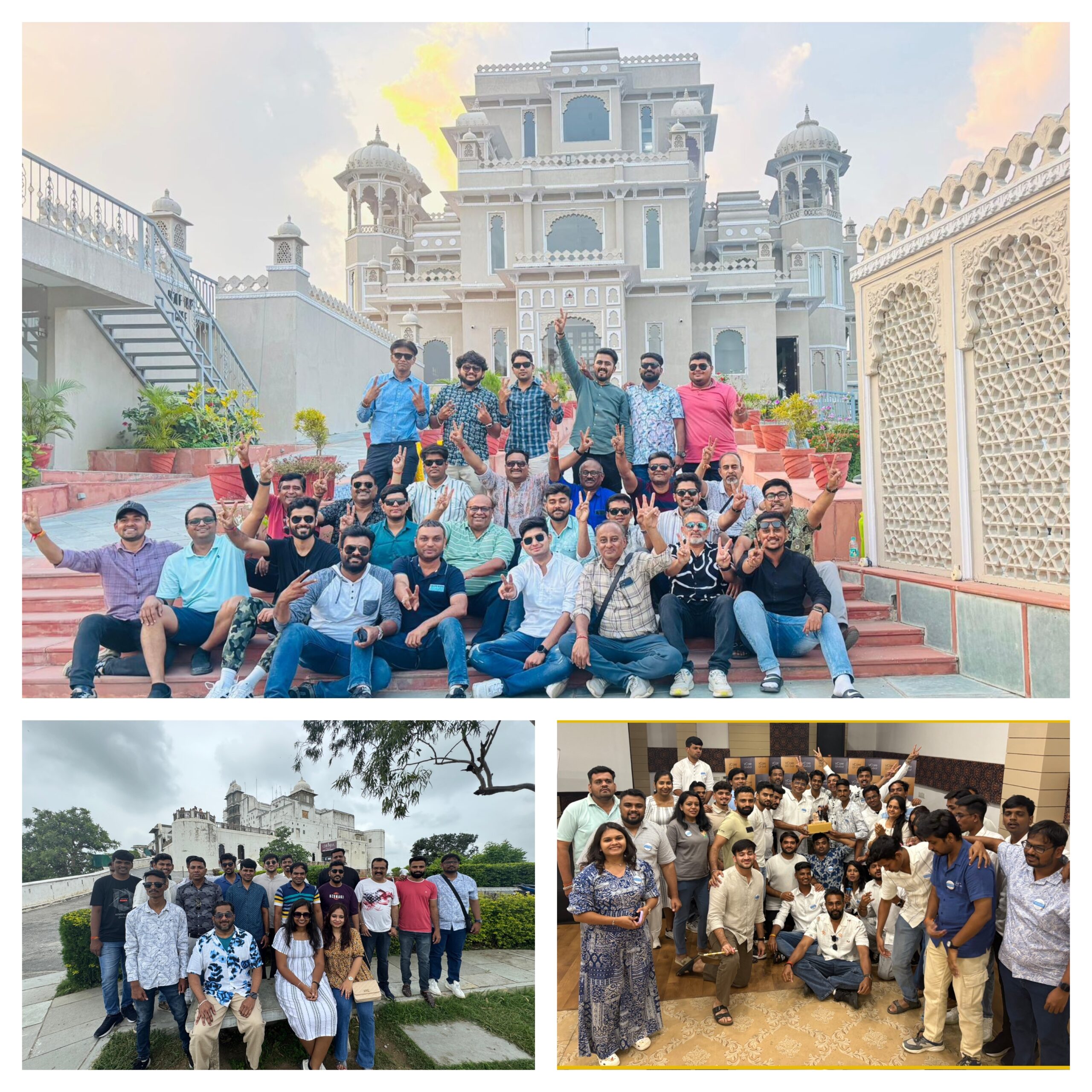 Corporate team on a scenic outdoor retreat